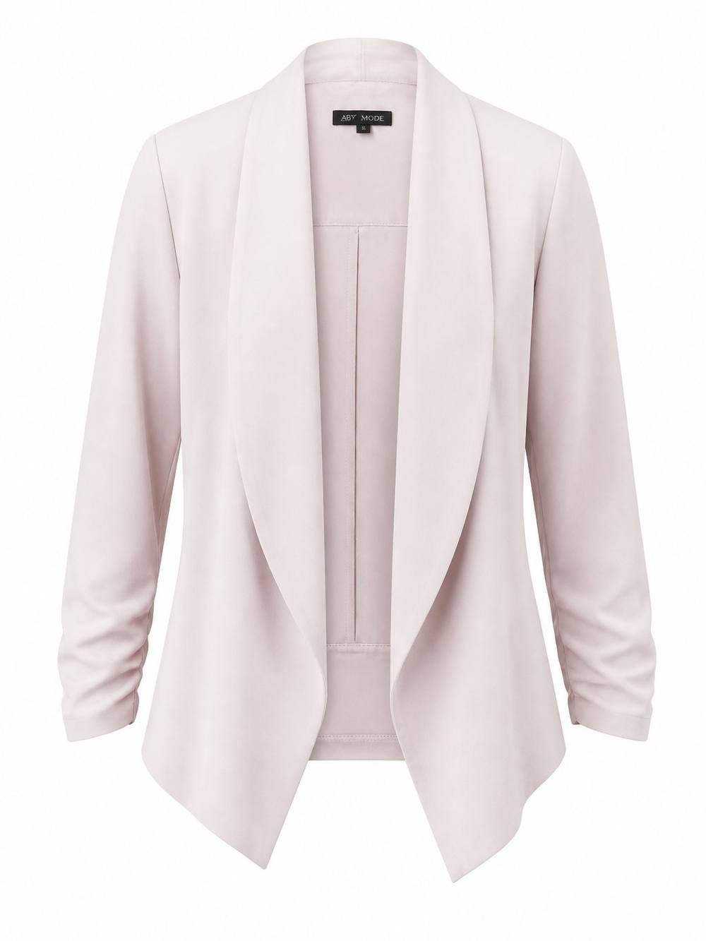 ABY Mode Open-Front Blazer Jacket in Pale Pink